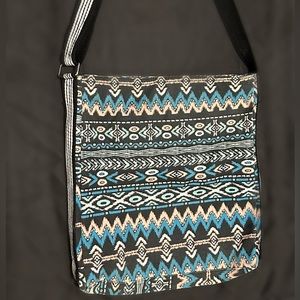 Pattered Laptop Shoulder Bag with Adjustable Straps